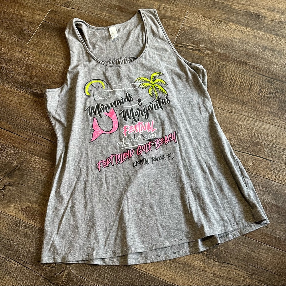 Mermaids & Margaritas Festival Crystal River FL Graphic Tank Top Size Large